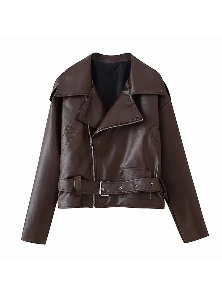 2025 Autumn Casual Loose Leather Jacket