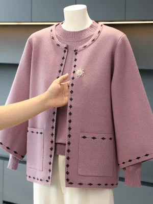 Women's 2 Piece Knit Set Cardigan and Top Spring Fall Chic Style