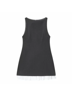 Autumn Winter Sleeveless Mini Dress