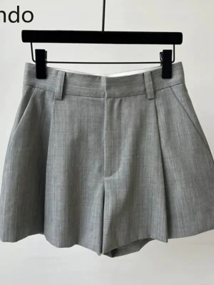 Spring Summer High Waist Wide Leg Shorts