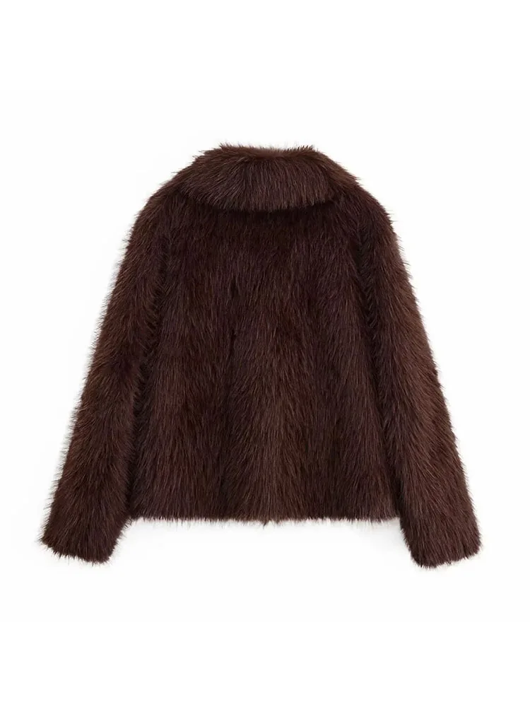 Autumn Winter Faux Fur Reversible Jacket Women - Image 2