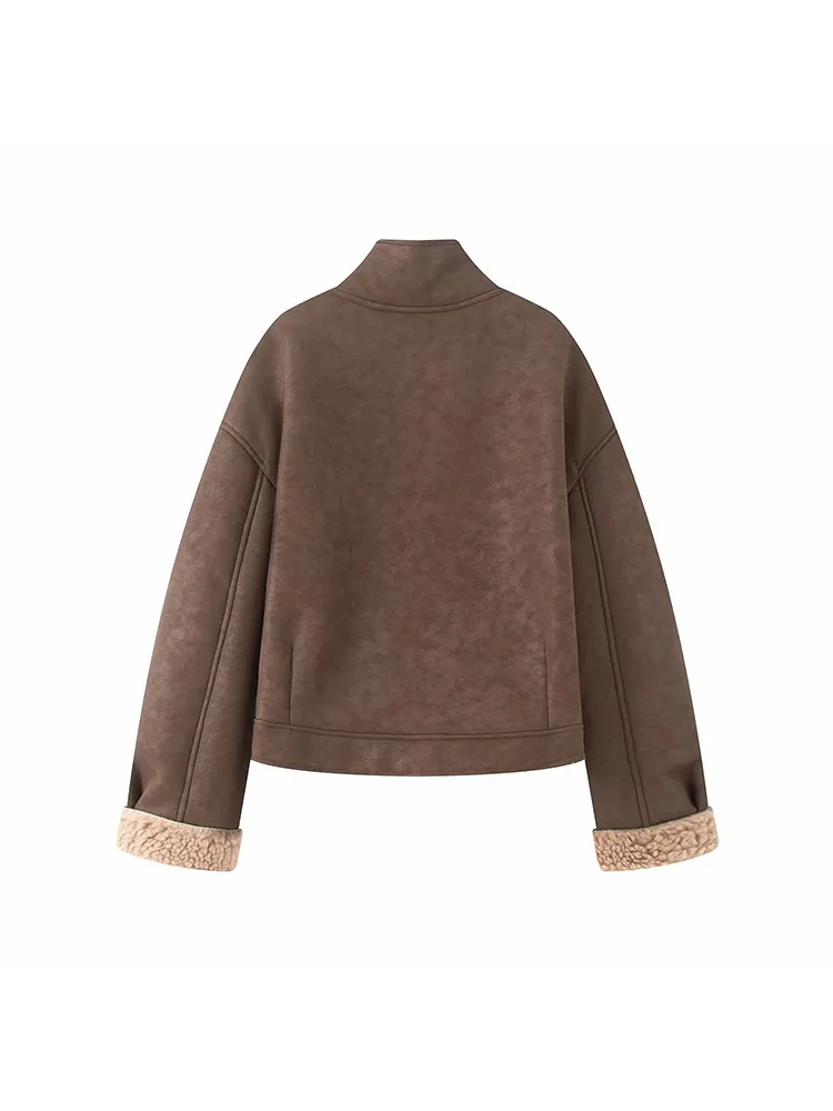 Autumn Winter Stand Collar Coat Women - Image 3