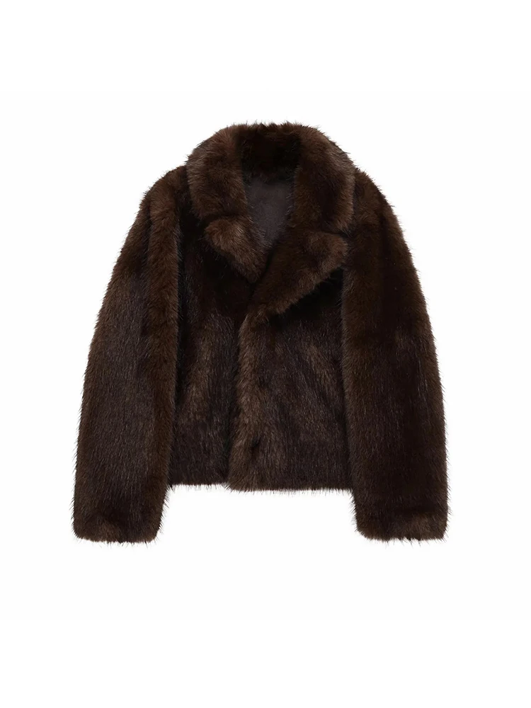 Women’s Reversible Faux Leather & Lambwool Coat - Image 3