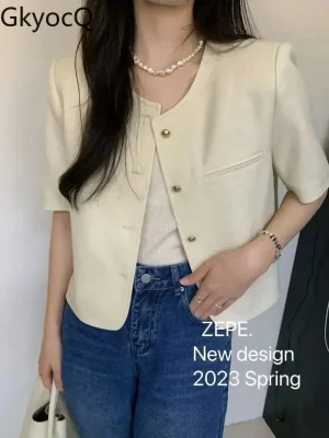Korean Short-Sleeve Formal Jacket
