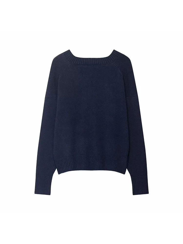 Women’s 2025 Lazy Style V-Neck Knit Sweater - Image 3