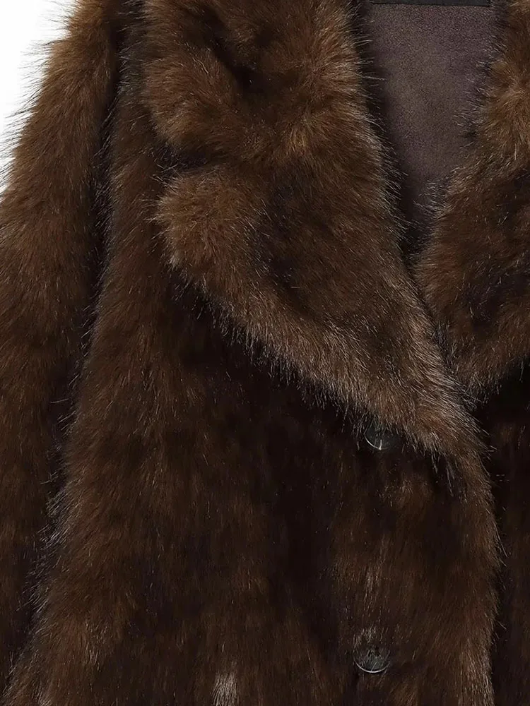 Winter Reversible Faux Fur Coat Women - Image 3