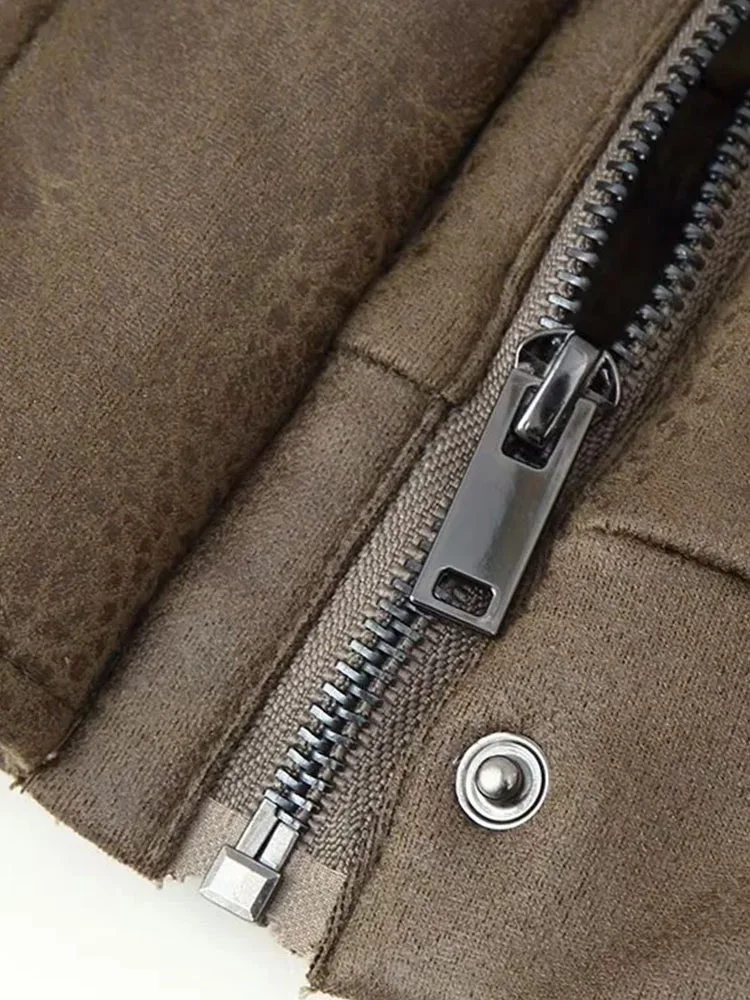 Women’s Loose Fit Fur-Collar Jacket with Pockets - Image 7