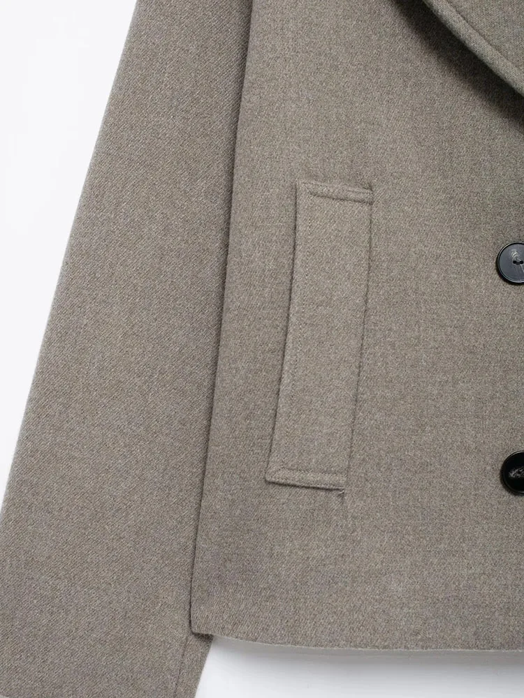 Women’s 2025 Double-Breasted Wool Lapel Coat - Image 7