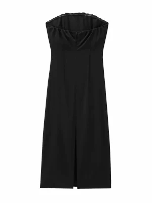 Women’s Black Strapless Midi Dress