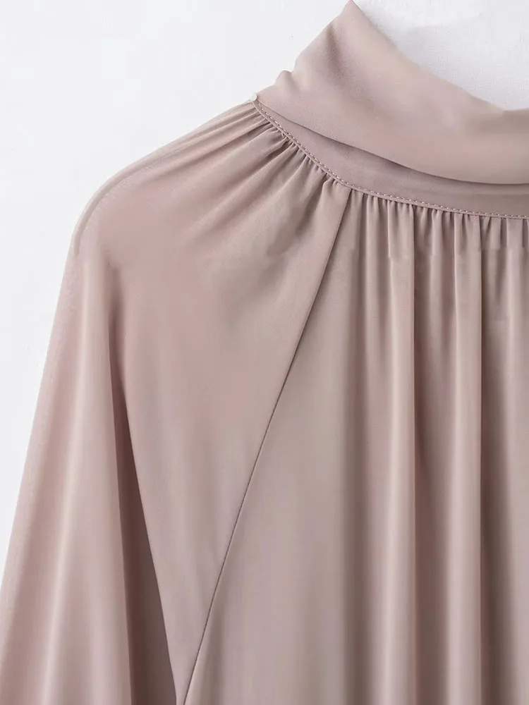 Autumn Winter Bow Blouse Women Loose Fit - Image 4