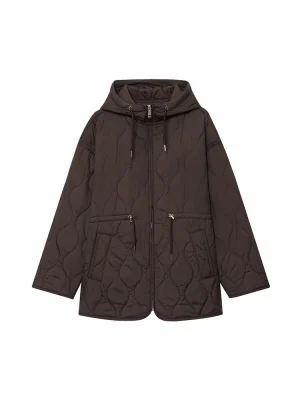Autumn Winter Hooded Cotton Coat with Double Pockets