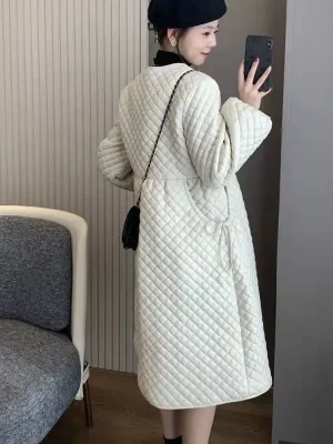 2025 Women’s Elegant A-Line Quilted Puffer Coat