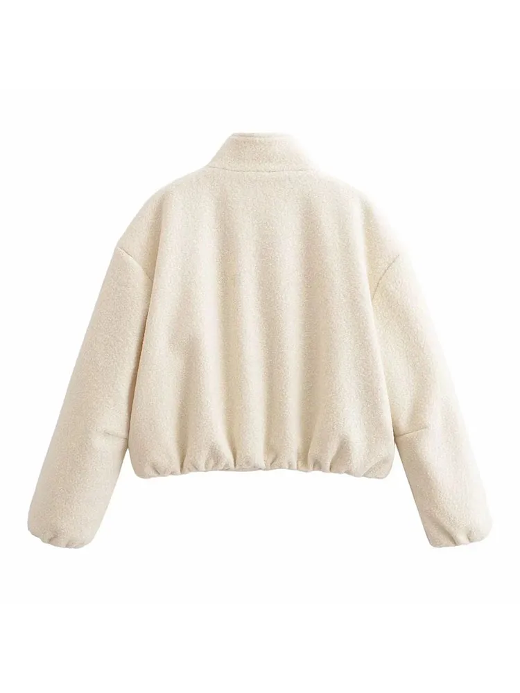 Autumn Winter Stand-Collar Short Jacket for Women - Image 3