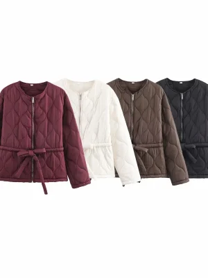 Women’s Multicolored Padded Parka Coat Loose Fit