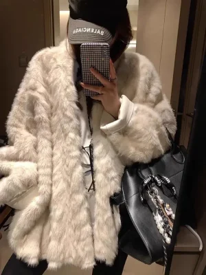 Soft Fluffy Faux Fur Coat for Women