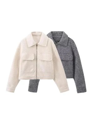 Women’s Versatile Short Collar Jacket Coat