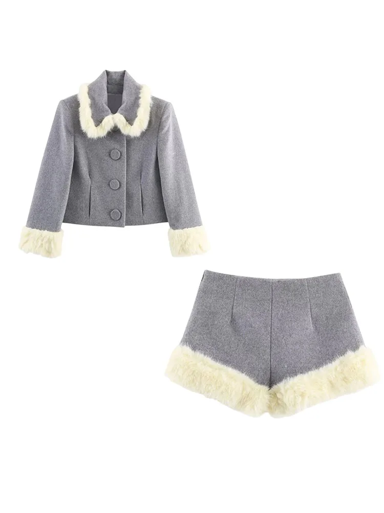 Women’s Chic Single-Breasted Top & Shorts - Image 2