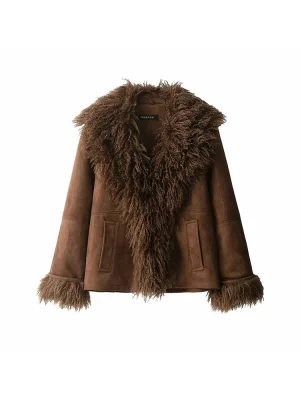 Women’s Plush Lapel Short Coat