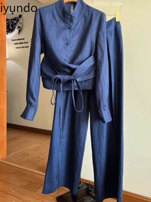 Elegant Two Piece Summer Set Women's Chinese Style Suit