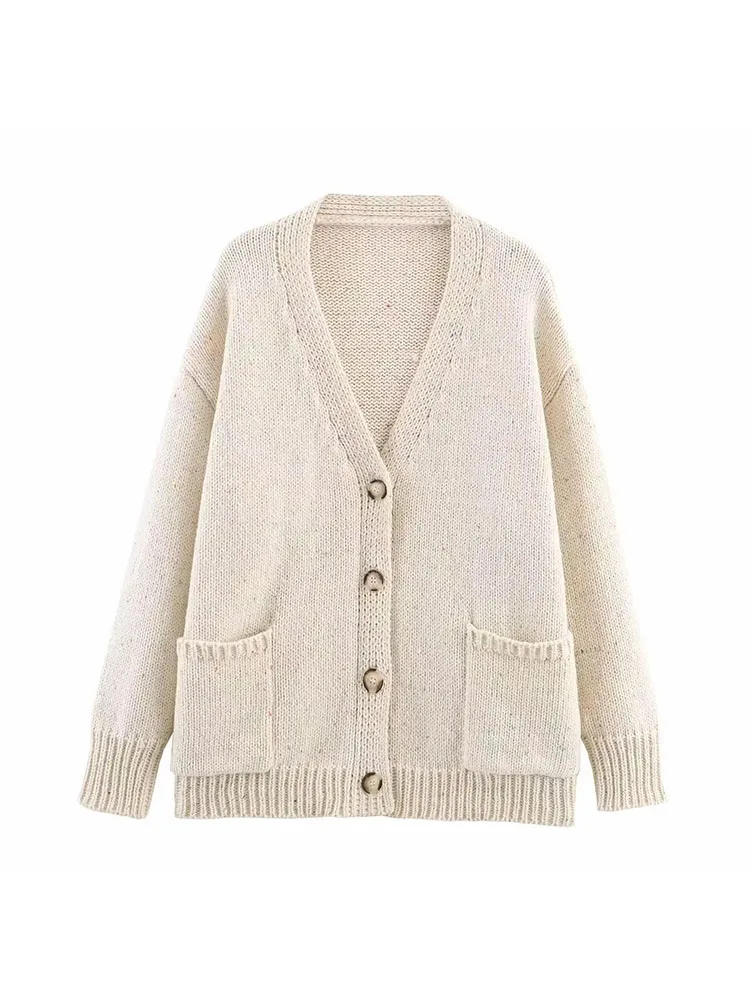 Autumn Comfy Long-Sleeve Cardigan with Pockets - Image 2