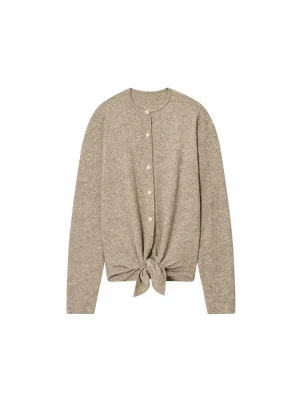 Women's 2025 Autumn Front-Knot Hem Knit Cardigan