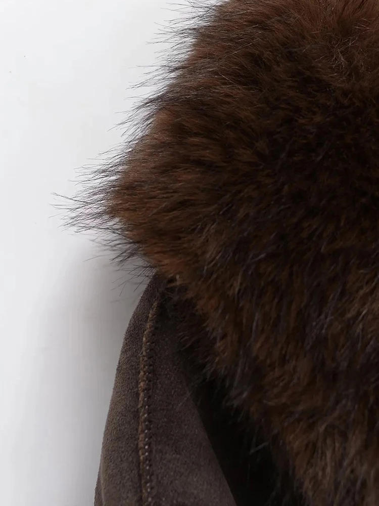 Women’s Reversible Faux Leather & Lambwool Coat - Image 4