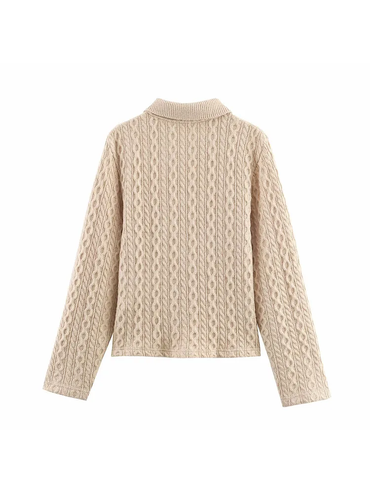 Women’s Soft Twist-Flower Knitted Pullover - Image 4
