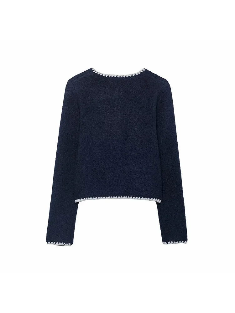 Women’s Solid Knit Sweater Coat - Image 2