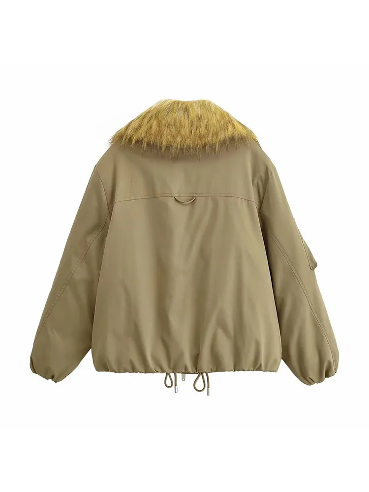 Women’s Quilted Loose Long Sleeve Jacket - Image 2