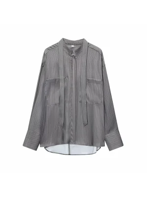 Women’s Striped Loose Long-Sleeve Shirt