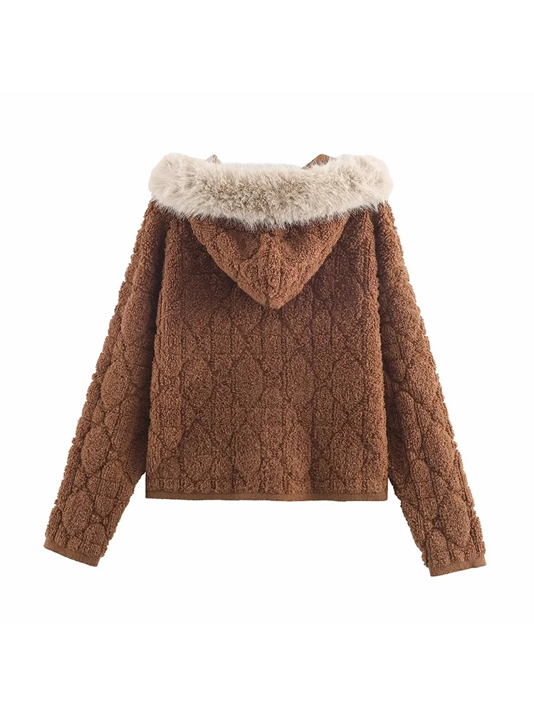 Casual Loose Cashmere Sweater Hoodie - Image 3