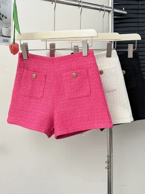 Elegant Tweed Wide Leg Pants for Women