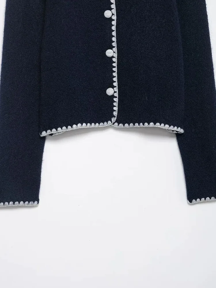 Women’s Solid Knit Sweater Coat - Image 3