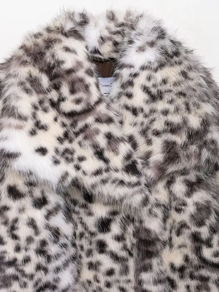 Women’s Loose Turn-Down Collar Fur Jacket - Image 3