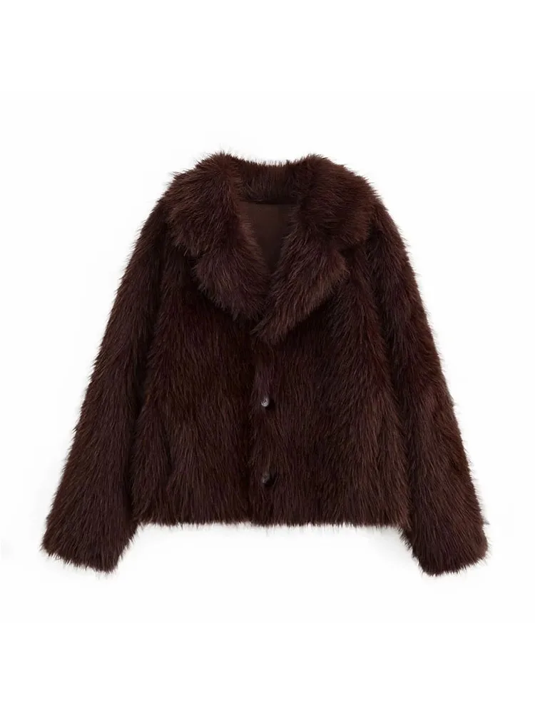 Autumn Winter Faux Fur Reversible Jacket Women