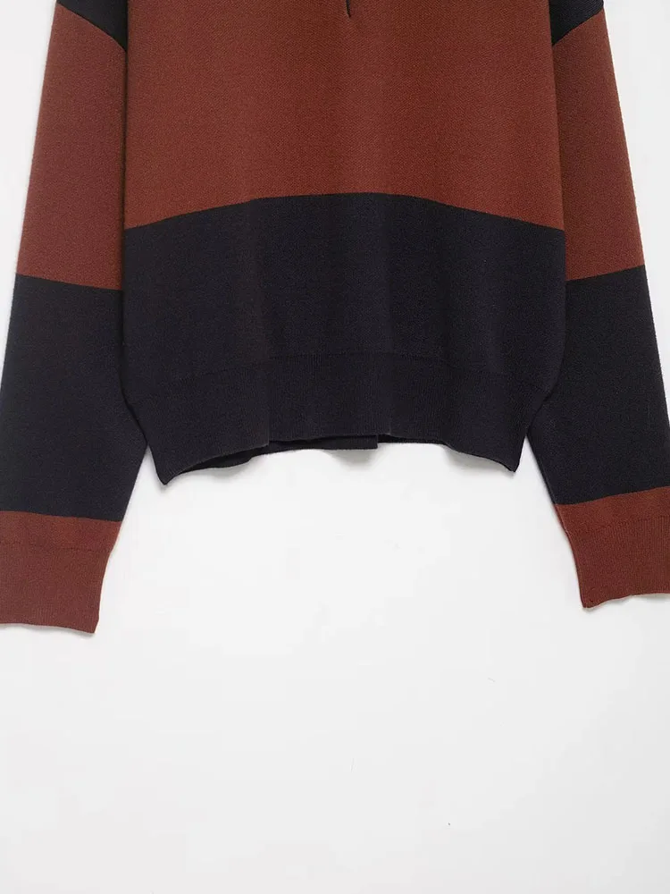 Autumn Winter Striped Knit Pullover - Image 3