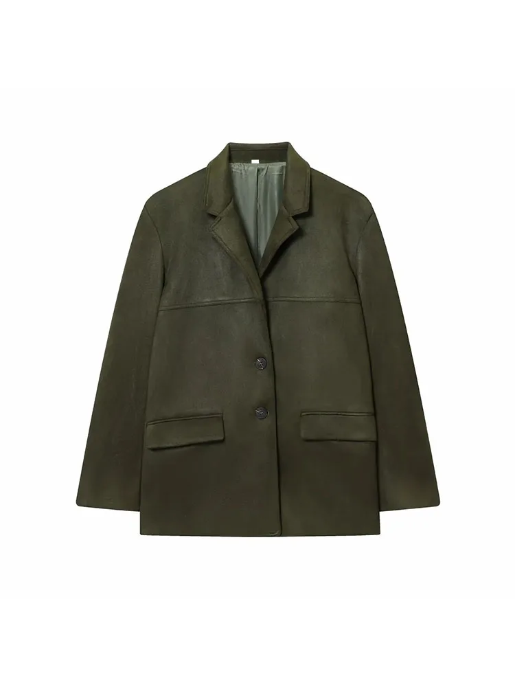 2025 Autumn Office Suede Blazer & Shorts Set - Image 2