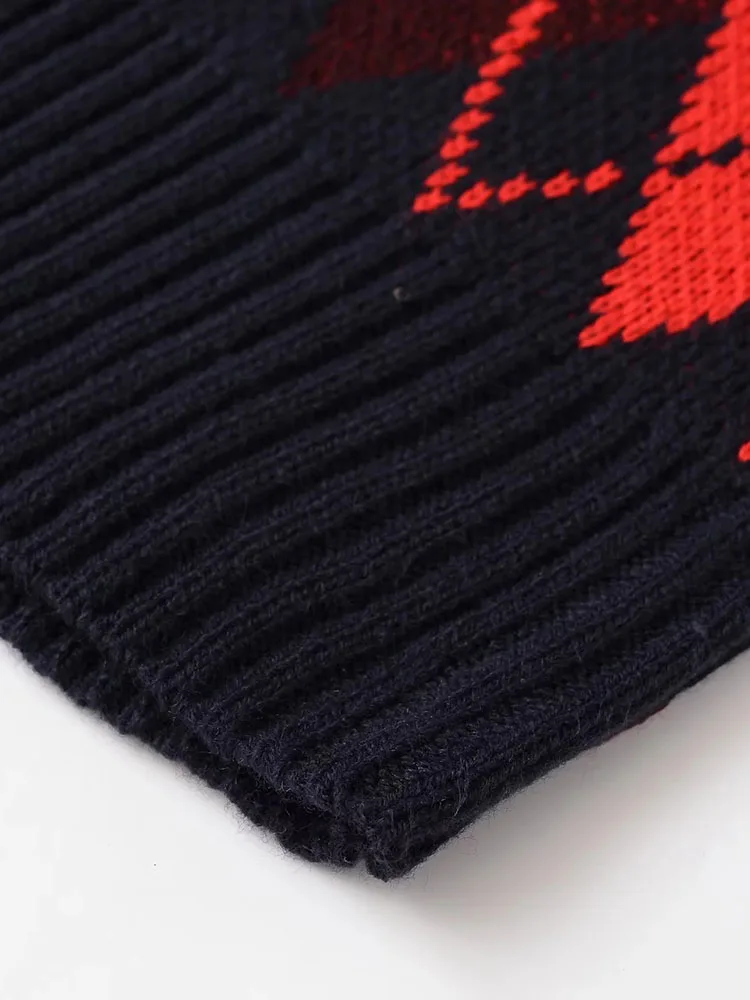 Women’s Color-Blocked Diamond Pattern Vest - Image 4