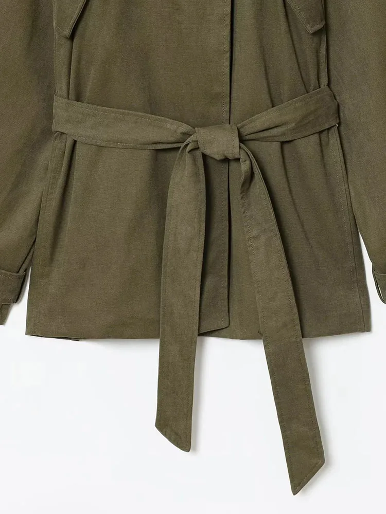 Women’s 2025 Army Green Trench Coat - Image 4