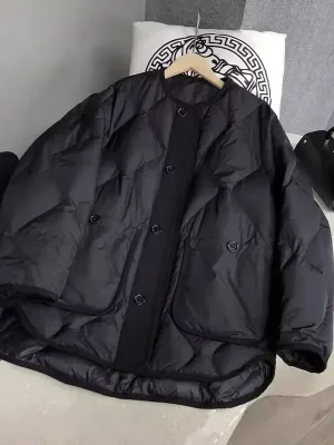 Retro Contrast Quilted Cotton Coat