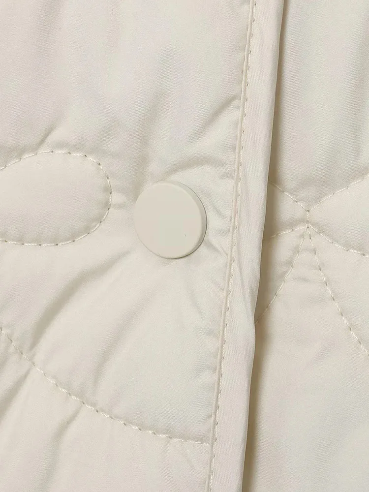 Autumn Winter Solid O-Neck Single-Breasted Straight Coat - Image 6