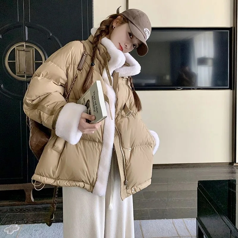 Korean Oversized Lamb Cotton Jacket Women