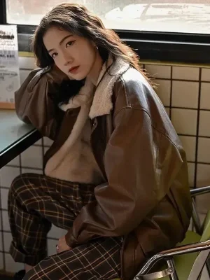 Women's Short PU Leather Jacket