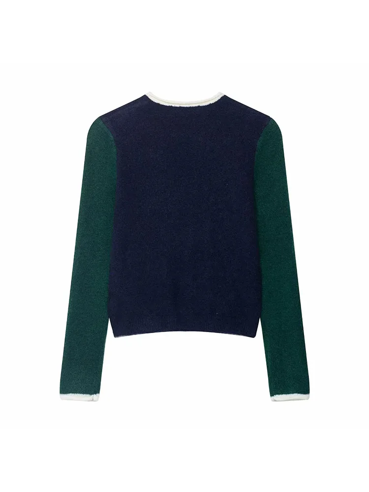 2025 Autumn/Winter Patchwork Knit Sweater - Image 2