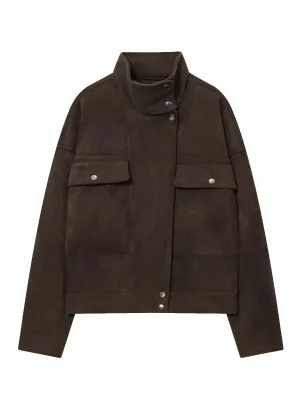 Women’s Minimalist Suede Short Jacket