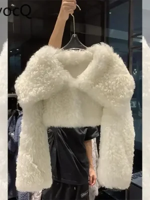 2025 Winter Korean Sweet Furry Short Coat