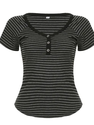 Slim Fit Summer Stripe Tee for Women
