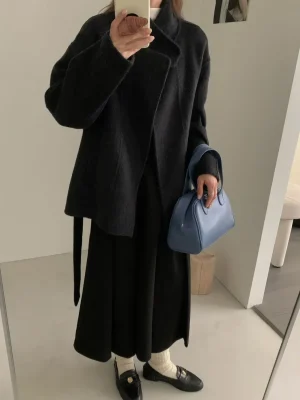 2025 Women’s Oversized Turtleneck Wool Coat