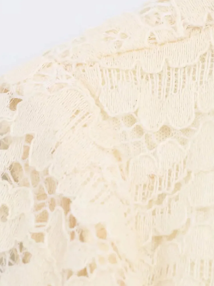 Women’s Lace Patchwork Backless Mini Dress - Image 3