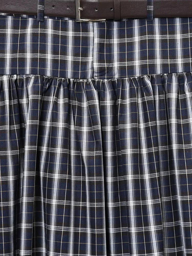 Women’s High-Waist Belted Plaid Dress - Image 4